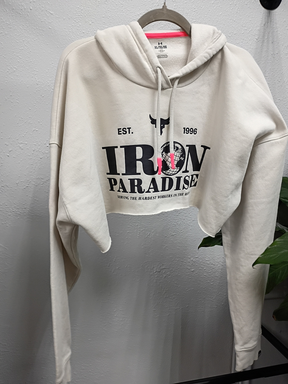 Under Armour Iron Paradise Cropped Hoodie - Cream